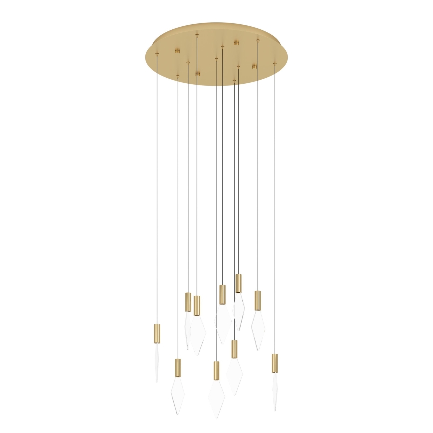 Eglo - LED ljusreglerad ljuskrona på textilsladd 10xLED/3W/230V 3000K diameter 58 cm guld