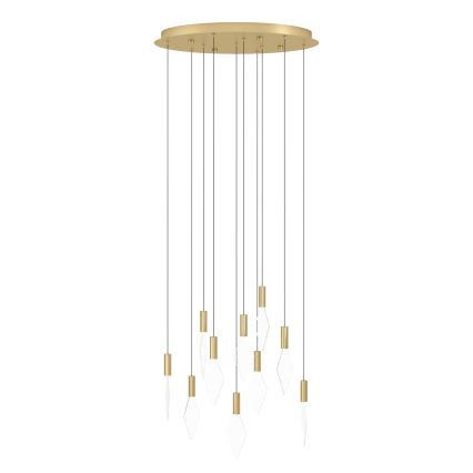 Eglo - LED ljusreglerad ljuskrona på textilsladd 10xLED/3W/230V 3000K diameter 58 cm guld