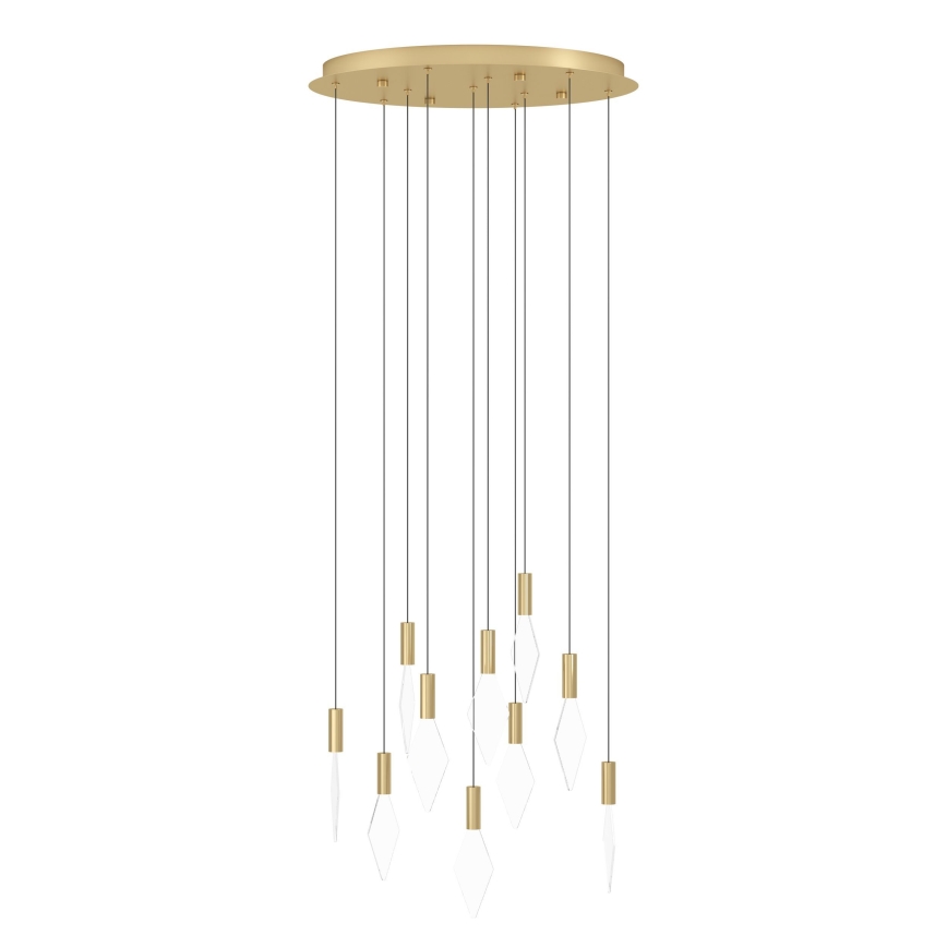 Eglo - LED ljusreglerad ljuskrona på textilsladd 10xLED/3W/230V 3000K diameter 58 cm guld