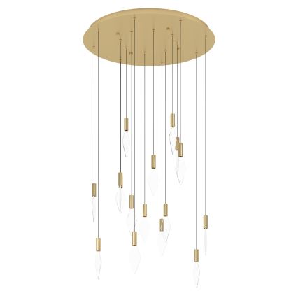 Eglo - LED ljusreglerad ljuskrona på textilsladd 16xLED/3,3W/230V 3000K diameter 78 cm guld