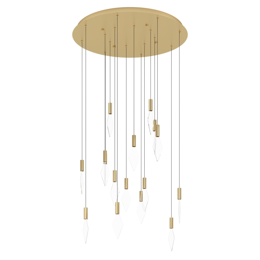 Eglo - LED ljusreglerad ljuskrona på textilsladd 16xLED/3,3W/230V 3000K diameter 78 cm guld