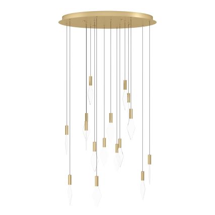 Eglo - LED ljusreglerad ljuskrona på textilsladd 16xLED/3,3W/230V 3000K diameter 78 cm guld