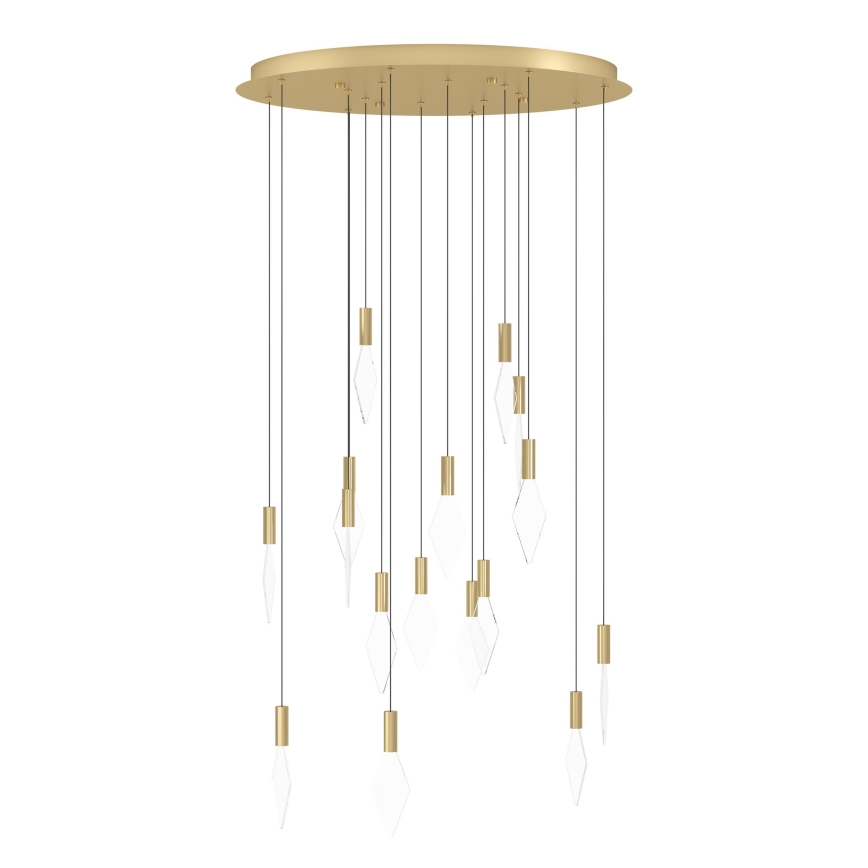 Eglo - LED ljusreglerad ljuskrona på textilsladd 16xLED/3,3W/230V 3000K diameter 78 cm guld