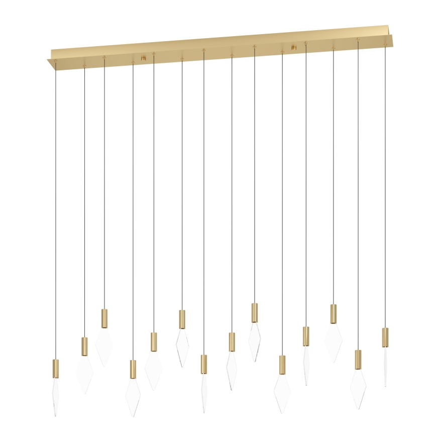 Eglo - LED ljusreglerad ljuskrona på textilsladd 14xLED/3,3W/230V 3000K guld