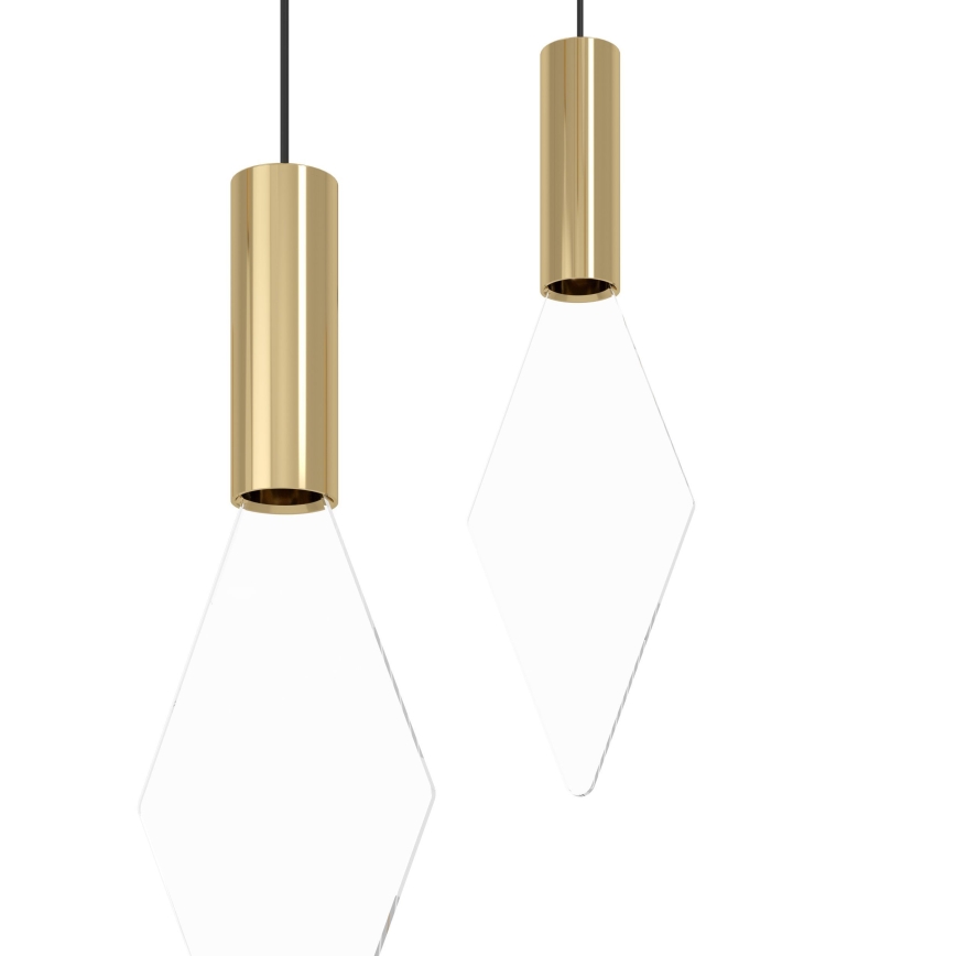 Eglo - LED ljusreglerad ljuskrona på textilsladd 14xLED/3,3W/230V 3000K guld