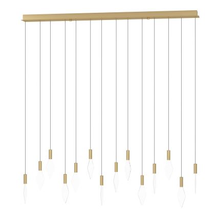 Eglo - LED ljusreglerad ljuskrona på textilsladd 14xLED/3,3W/230V 3000K guld