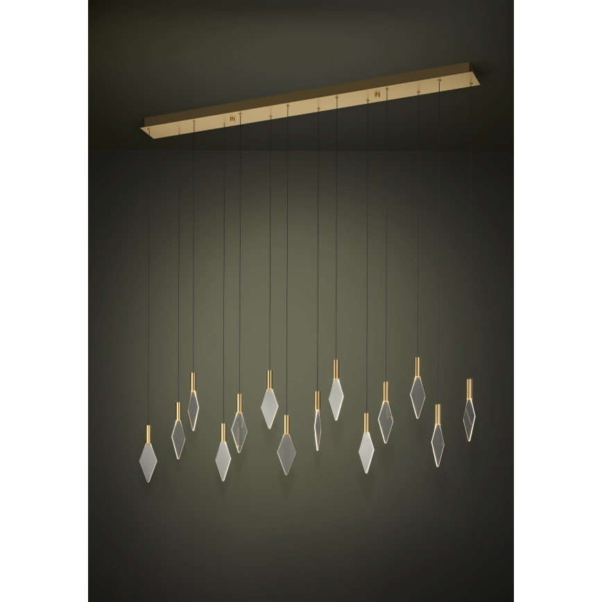 Eglo - LED ljusreglerad ljuskrona på textilsladd 14xLED/3,3W/230V 3000K guld