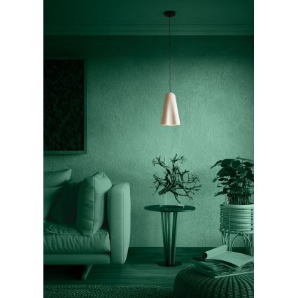 Eglo - Ljuskrona med textilsladd 1xE27/40W/230V beige