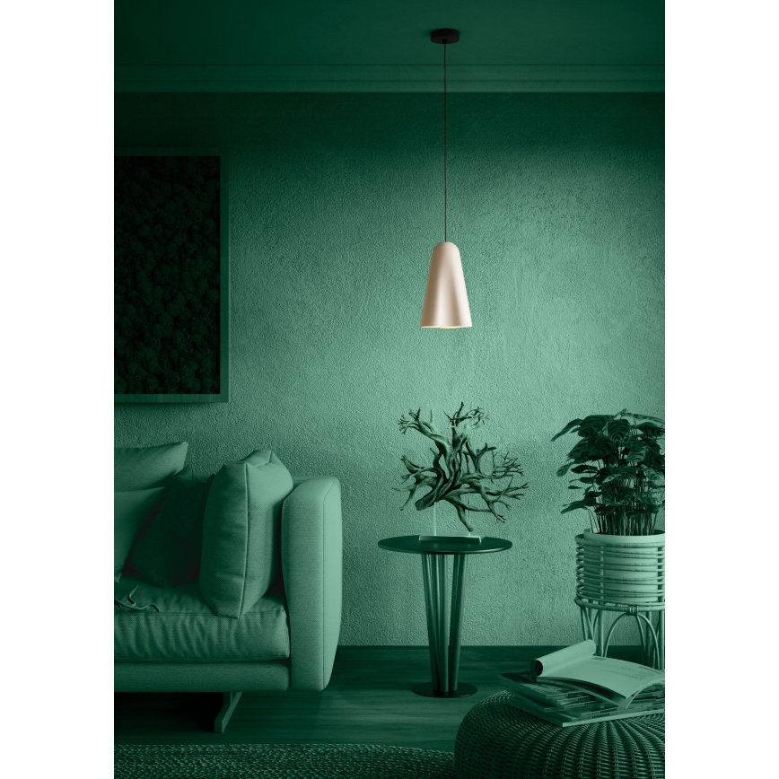 Eglo - Ljuskrona med textilsladd 1xE27/40W/230V beige