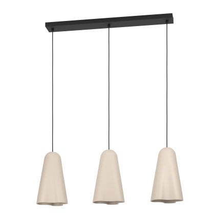 Eglo - Ljuskrona med textilsladd 3xE27/40W/230V beige