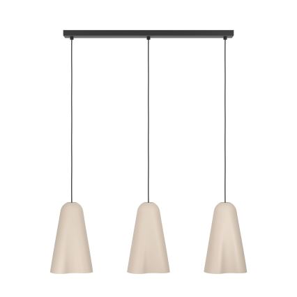 Eglo - Ljuskrona med textilsladd 3xE27/40W/230V beige
