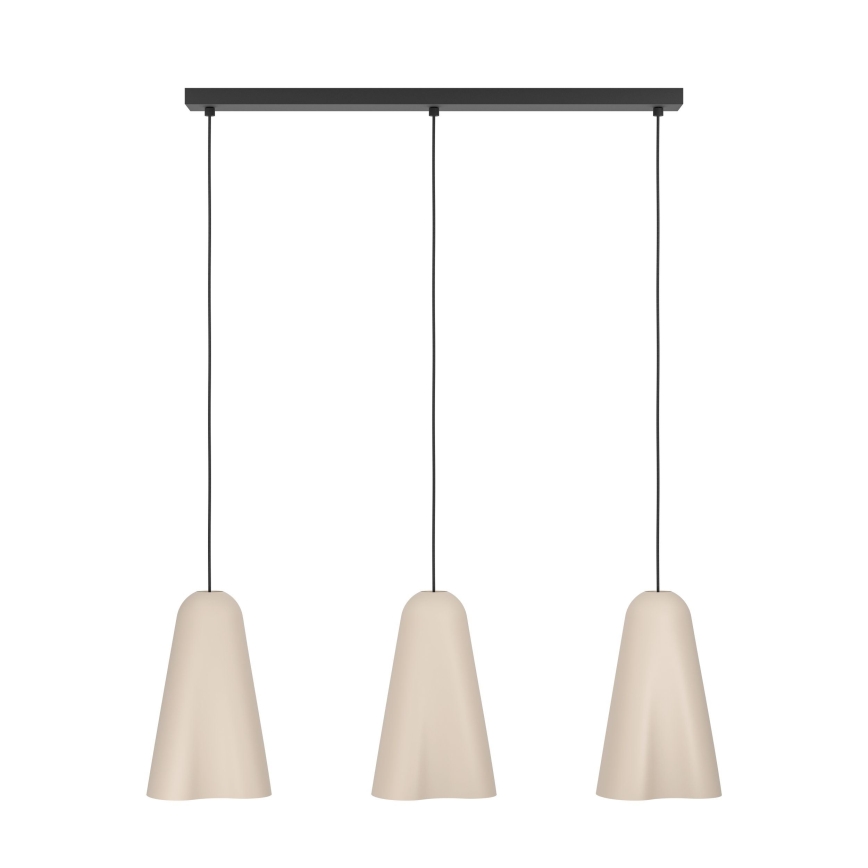 Eglo - Ljuskrona med textilsladd 3xE27/40W/230V beige