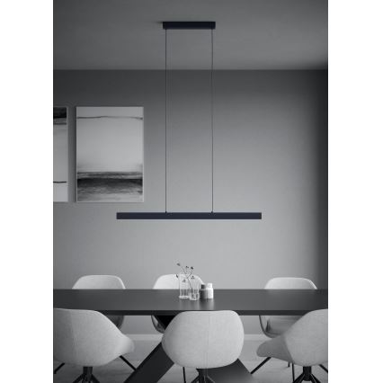 Eglo - LED ljusreglerad ljuskrona på textilsladd LED/20W/230V 3000K svart