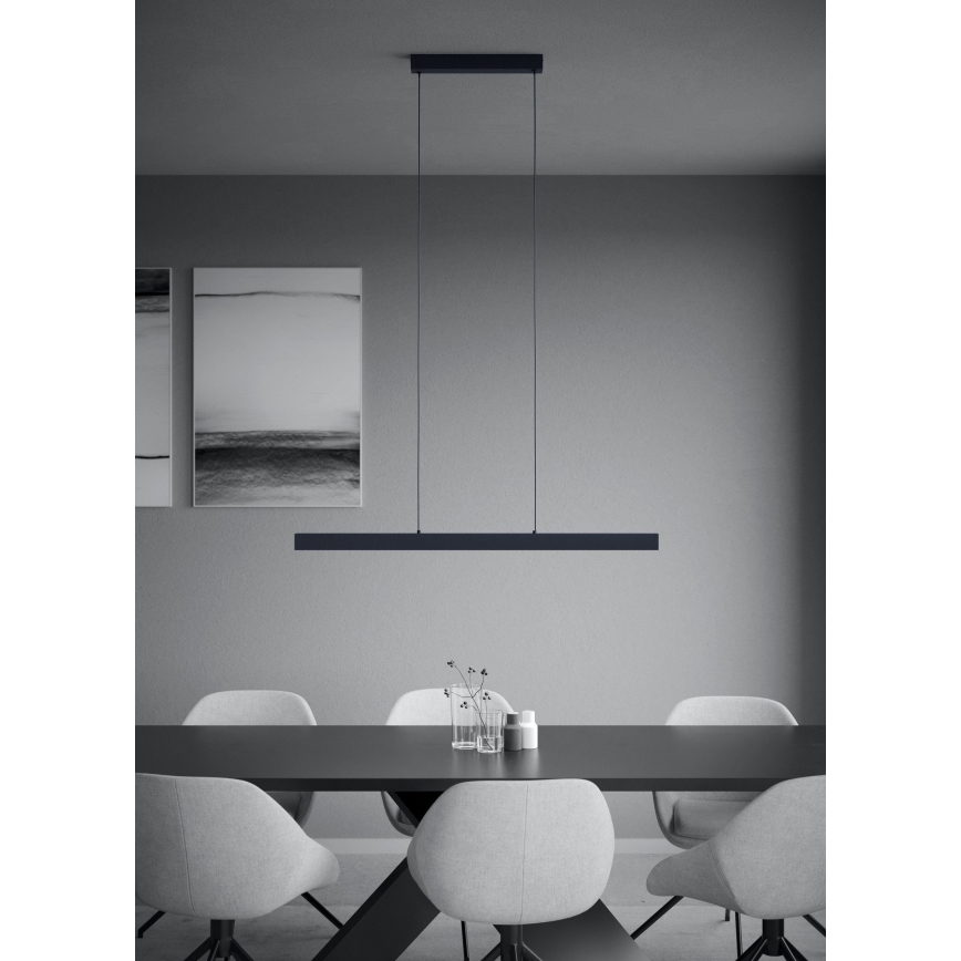 Eglo - LED ljusreglerad ljuskrona på textilsladd LED/20W/230V 3000K svart