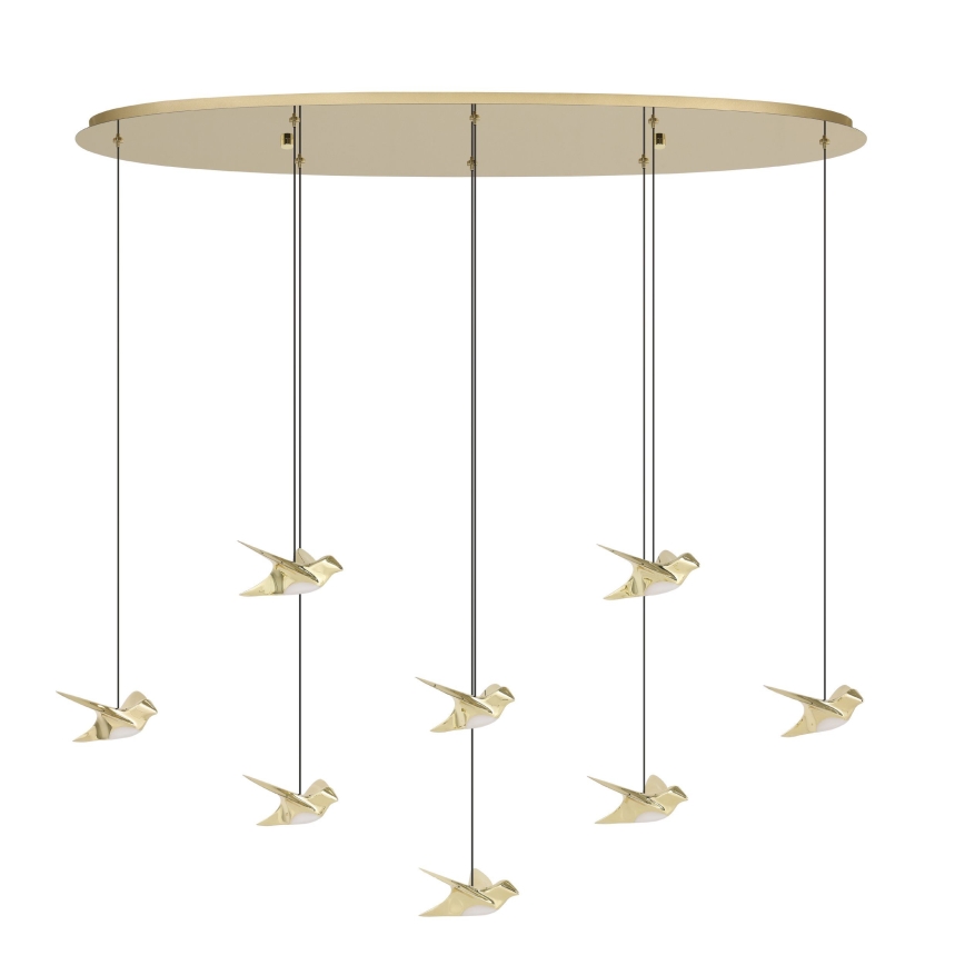 Eglo - LED ljusreglerad ljuskrona på textilsladd 8xLED/4,2W/230V 3000K guld
