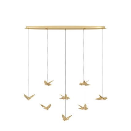 Eglo - LED ljusreglerad ljuskrona på textilsladd 8xLED/4,2W/230V 3000K guld