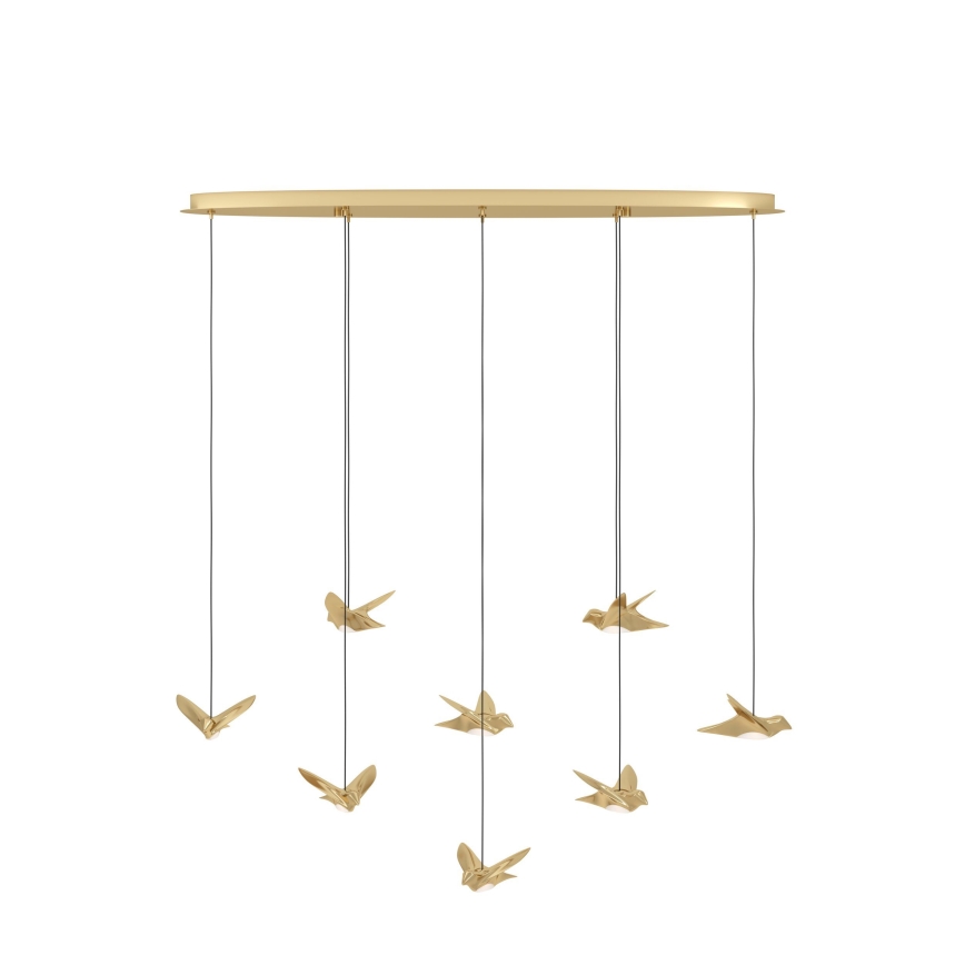 Eglo - LED ljusreglerad ljuskrona på textilsladd 8xLED/4,2W/230V 3000K guld