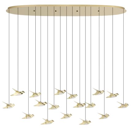 Eglo - LED ljusreglerad ljuskrona på textilsladd 17xLED/3W/230V 3000K guld