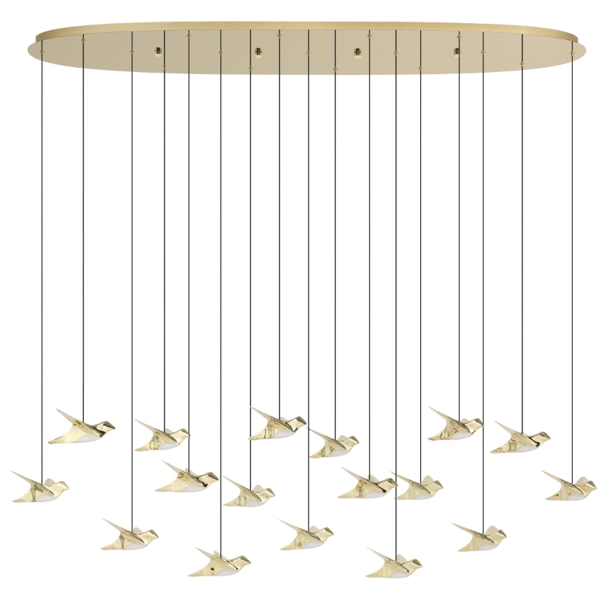 Eglo - LED ljusreglerad ljuskrona på textilsladd 17xLED/3W/230V 3000K guld