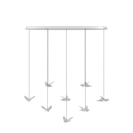 Eglo - LED ljusreglerad ljuskrona på textilsladd 8xLED/4,2W/230V 3000K skinande krom