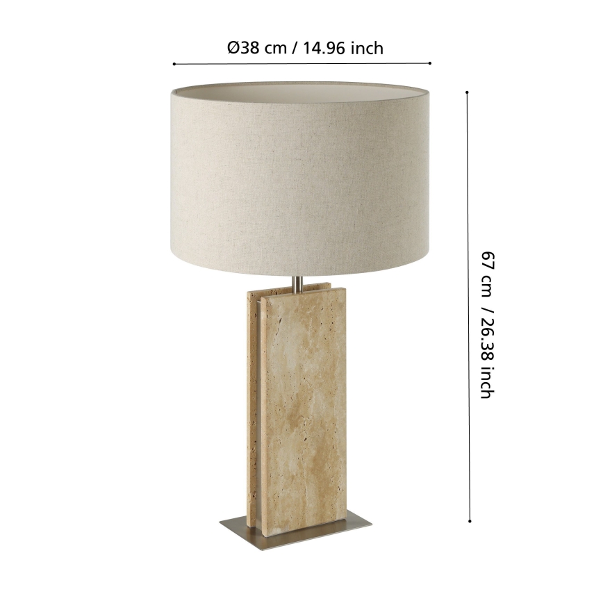 Eglo - Bordslampa 1xE27/40W/230V beige