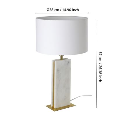 Eglo - Bordslampa 1xE27/40W/230V vit