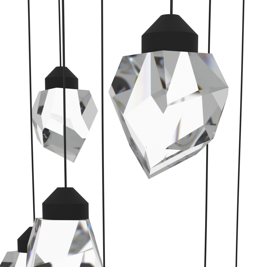 Eglo - LED ljusreglerad ljuskrona på textilsladd 10xLED/3W/230V 3000K svart/genomskinlig