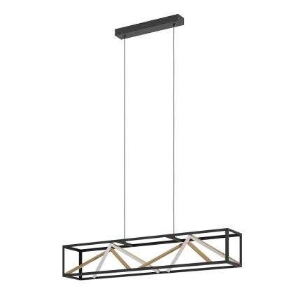 Eglo - LED ljusreglerad ljuskrona på textilsladd LED/46W/230V 2700-6500K svart/guld + fjärrkontroll