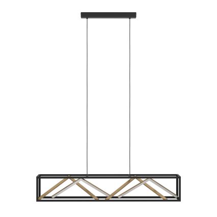 Eglo - LED ljusreglerad ljuskrona på textilsladd LED/46W/230V 2700-6500K svart/guld + fjärrkontroll