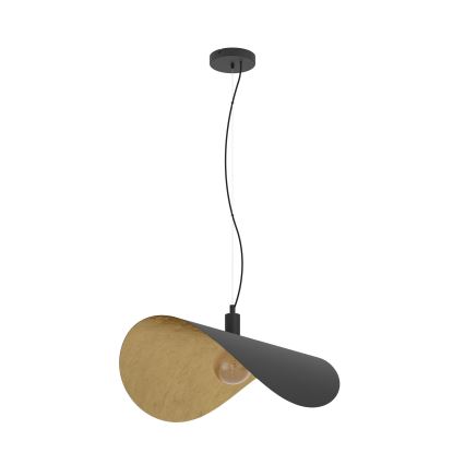 Eglo - Ljuskrona med textilsladd 1xE27/40W/230V 80 cm svart/guld