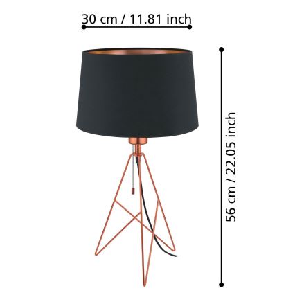 Eglo 39178 - Bordslampa CAMPORALE 1xE27/60W/230V