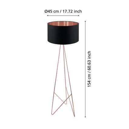 Eglo 39229 - Golvlampa CAMPORALE 1xE27/60W/230V