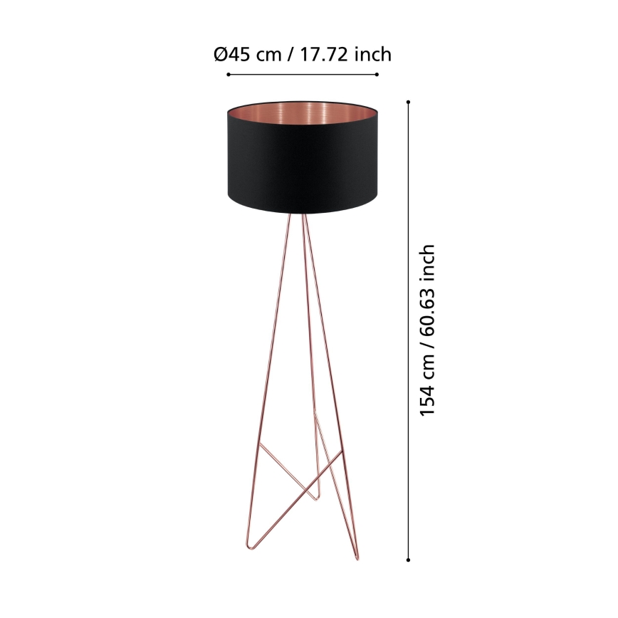 Eglo 39229 - Golvlampa CAMPORALE 1xE27/60W/230V