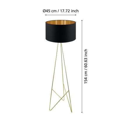 Eglo 39231 - Golvlampa CAMPORALE 1xE27/60W/230V