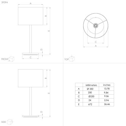 Eglo - Bordslampa 1xE27/60W/230V koppar