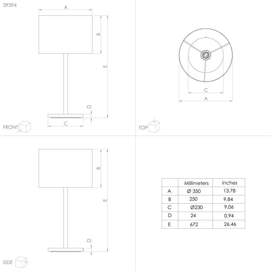 Eglo - Bordslampa 1xE27/60W/230V koppar