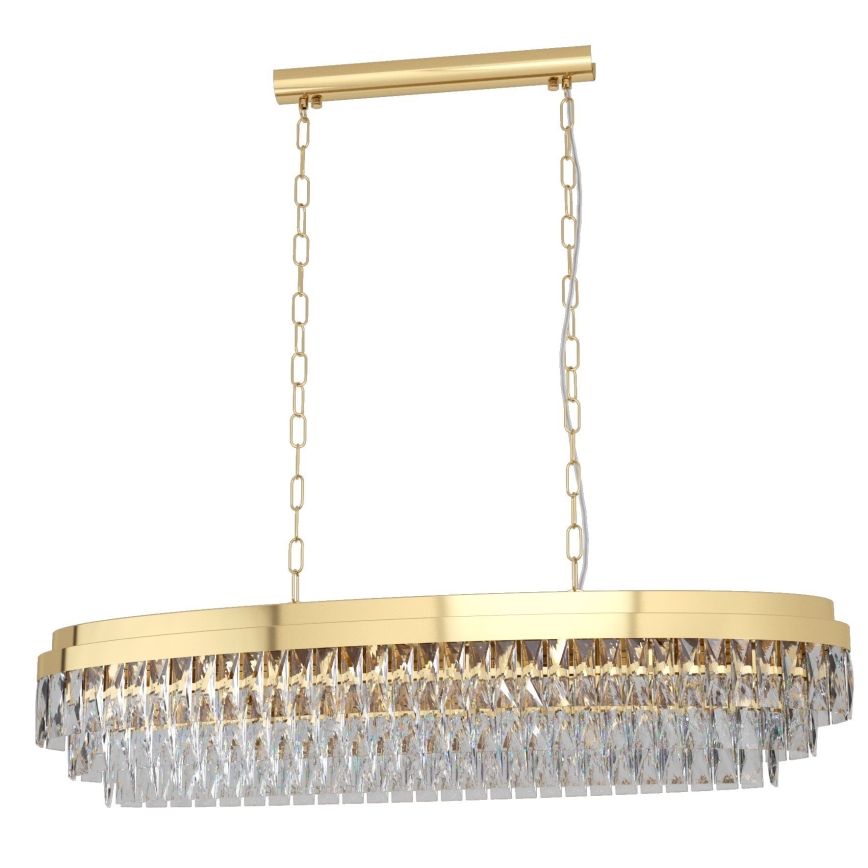 Eglo - Kristal ljuskrona med kedja 13xE14/40W/230V guld