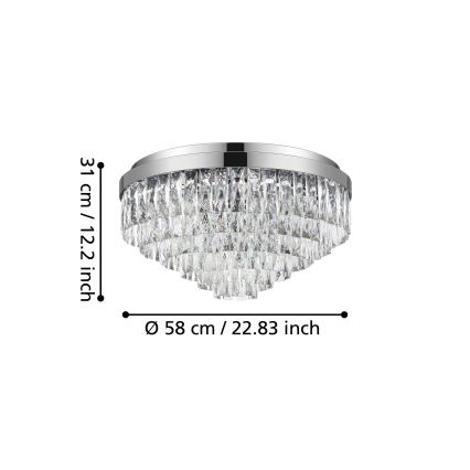 Eglo - Kristal Takbelysning 11xE14/40W/230V glänsande krom
