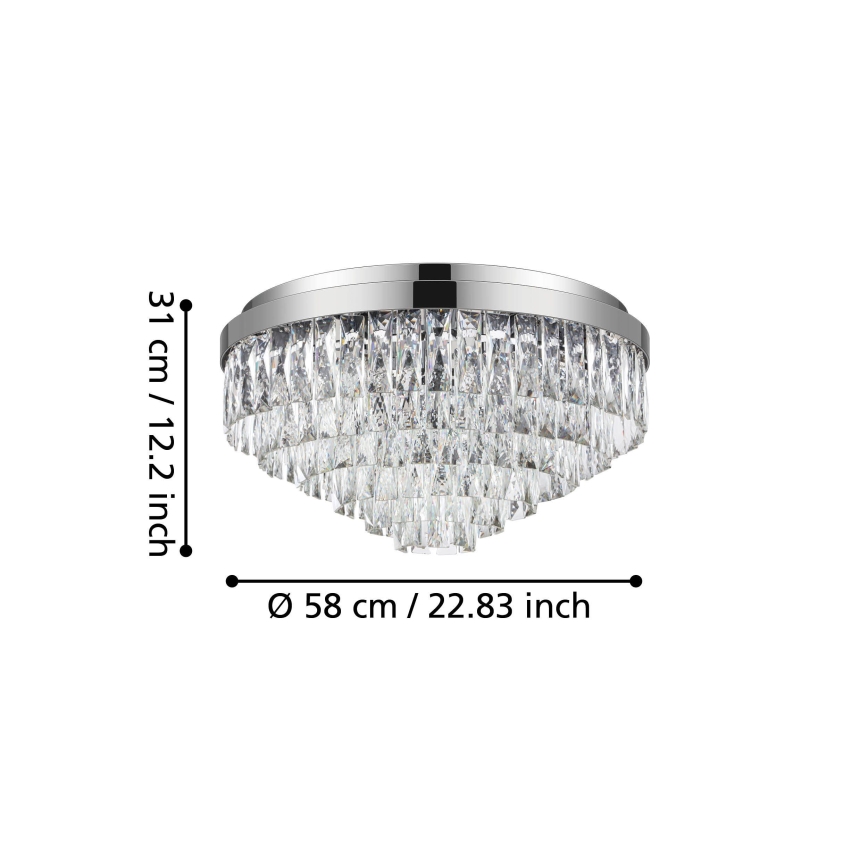 Eglo - Kristal Takbelysning 11xE14/40W/230V glänsande krom