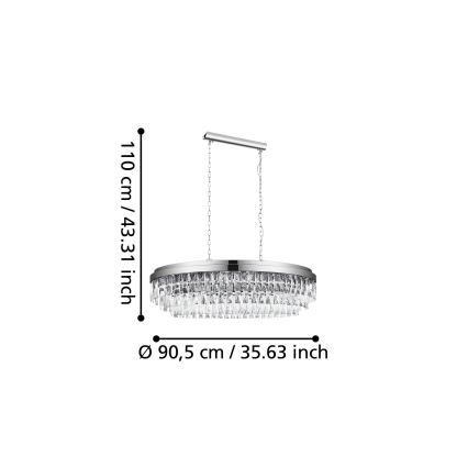 Eglo - Ljuskrona med kedja 10xE14/40W/230V glänsande krom