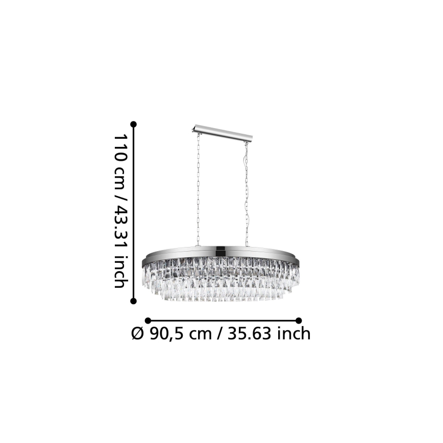 Eglo - Ljuskrona med kedja 10xE14/40W/230V glänsande krom