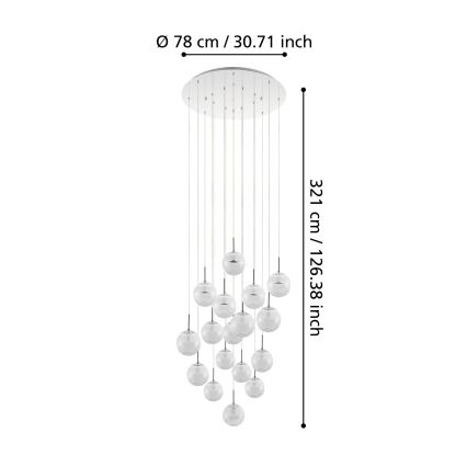 Eglo - LED Dimbar ljuskrona med snöre 17xLED/5W/230V