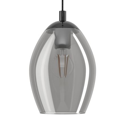 Eglo - Ljuskrona med textilsladd 1xE27/60W/230V rökig