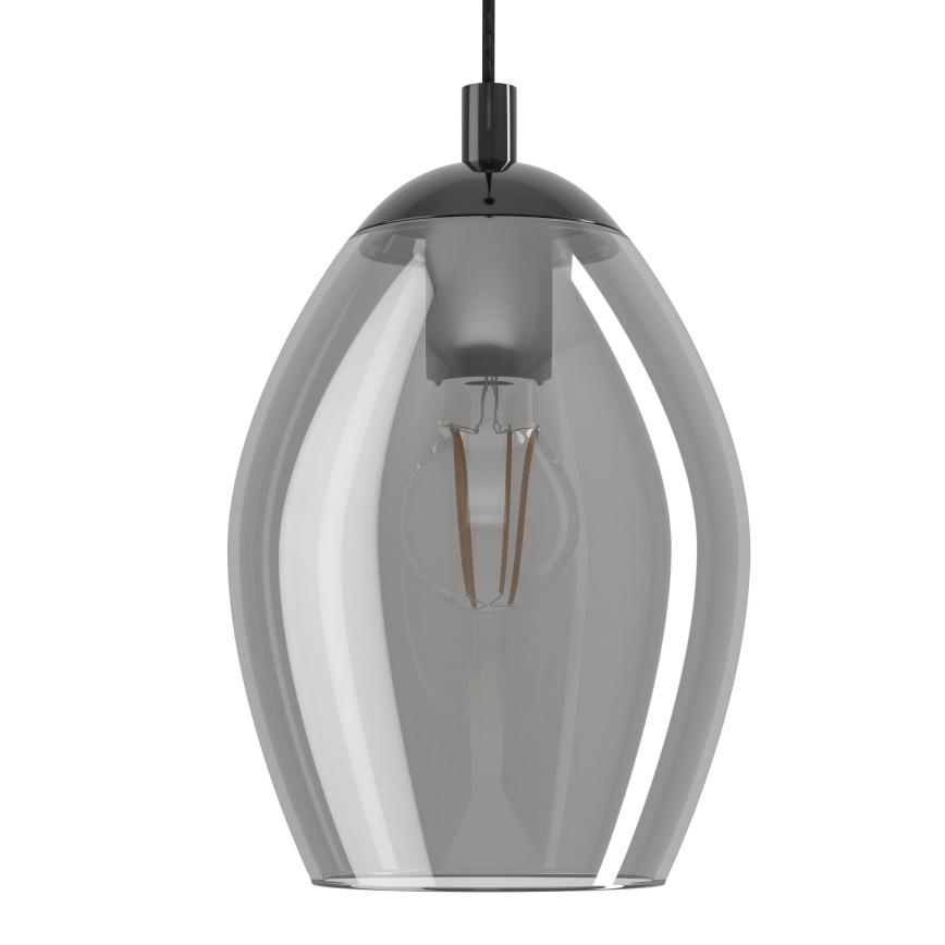 Eglo - Ljuskrona med textilsladd 1xE27/60W/230V rökig