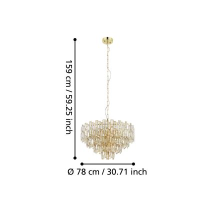 Eglo - Ljuskrona med kedja 10xE14/25W/230V d. 78 cm