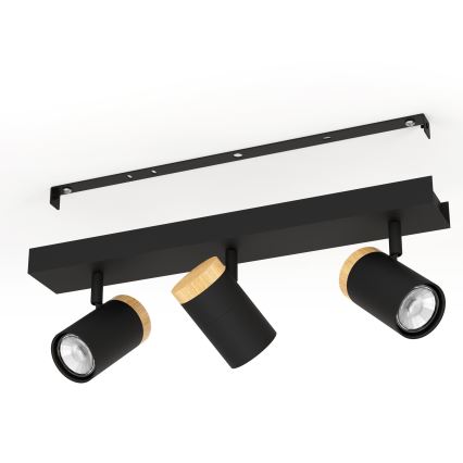 Eglo - LED spotlight 3xGU10/4,5W/230V 3000K svart/brun