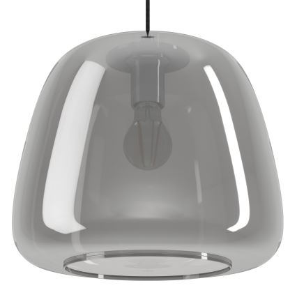 Eglo - Ljuskrona med textilsladd 1xE27/40W/230V diameter 35 cm rökig