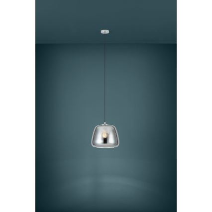 Eglo - Ljuskrona med textilsladd 1xE27/40W/230V diameter 35 cm rökig