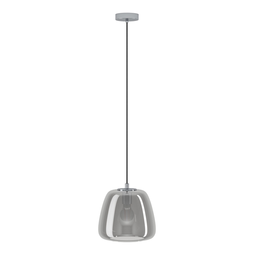 Eglo - Ljuskrona med textilsladd 1xE27/40W/230V diameter 26 cm rökig