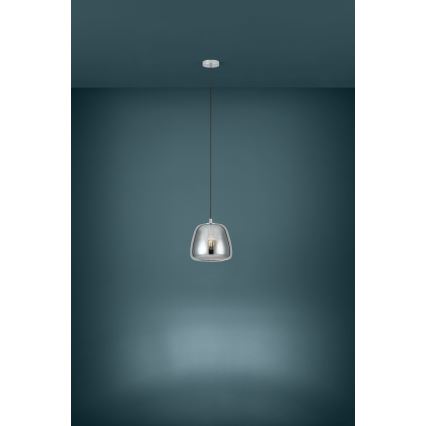 Eglo - Ljuskrona med textilsladd 1xE27/40W/230V diameter 26 cm rökig